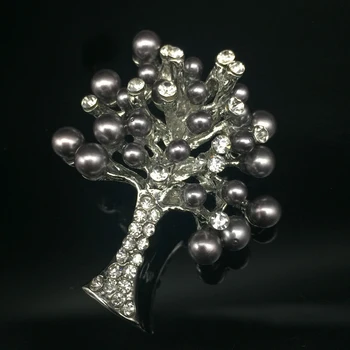 Krystal broche kvindelige perle tørklæde spænde broches rhinestone badge for kvinder stifter de mujer tørklæder holder bijouterie træ broche