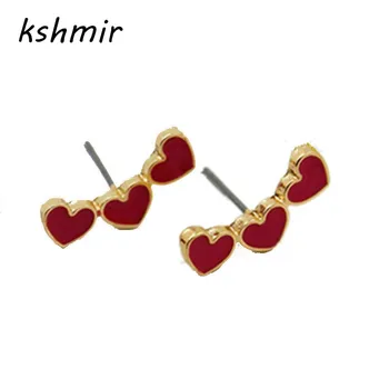 Kshmir Mode tilbehør produkter hjerteformede øreringe Sort hjerte øreringe tilbehør