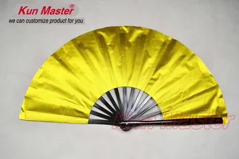Kun Master 34 Cm Bambus Kinesiske Kung Fu Og Tai Chi Fan Med Med Sølv Og Guld, To Sider Omfatter Gratis Match