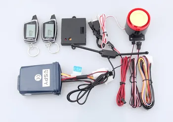 Kvalitet genopladelige SPION to måde, motorcykel alarm system remote start af motor mikrobølgeovn sensor LCD display indbygget shock sensor