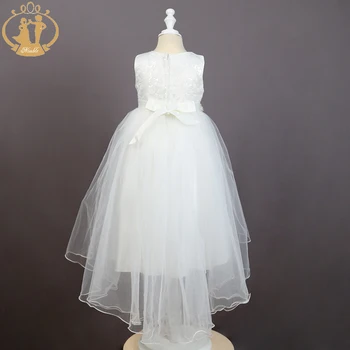 Kvikke piger kjole til brudekjoler i Organza Blomst Jacquard Hale kjole Prinsesse Bryllup-Mønster kjole til piger moana vestido infantil
