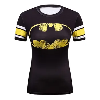 Kvindelige Casual T-Shirt Superhelt Kvinder Superman/Captain America/Spiderman/Batman Shirts Bodybuilding Kompression Toppe