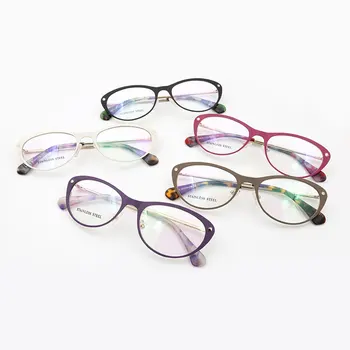 Kvinder Cat Eye Rustfrit Stål Af Høj Kvalitet Kvinde Briller Optisk Mode Kvindelige Briller Recept Briller Frame Briller