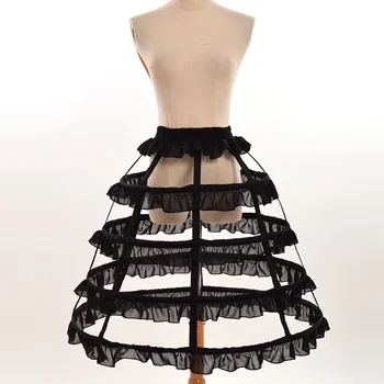 Kvinder Cosplay Vintage Middelalderlige Victoriansk Gotisk Lolita Fishbone Underkjole Underskirt for Bolden Kjole