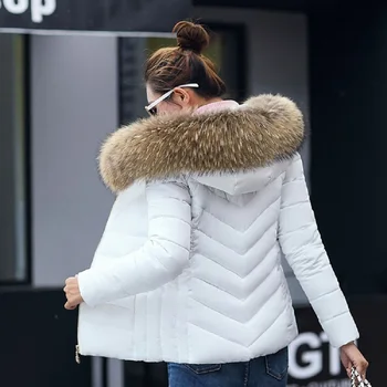 Kvinder ned jakke vinterjakke til kvinder nye jakke jakke 2017 mode korte afsnit af store fjer, bomuld, pels frakke