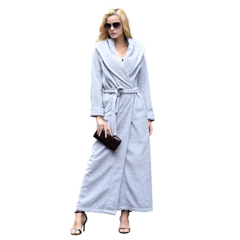 Kvinder og Mænd i Par Bløde Fleece Fuld Længde Ultra Lang tid Plus Size Badekåber Nattøj Loungewear Nat Kjole Pyjamas Nightdress