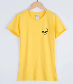Kvinder ' s T-shirt Fremmede Lomme Print Bomuld Sjove Casual Hipster-Shirt Dame-2018 Sommeren Nye T-shirts Til Kvinder bedste Kvindelige Tees
