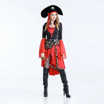 Kvinder Sexet Pirat Kostume Voksen, Halloween, Karneval Uniformer Part Cosplay Kostumer Fantasia Fancy Kjole Caribiske Pirater Outfit