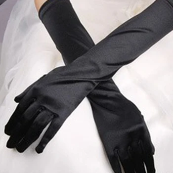 Kvinder Smarte Lange Handsker Strække Halloween Satin Handsker Aften Prom Party Handsker