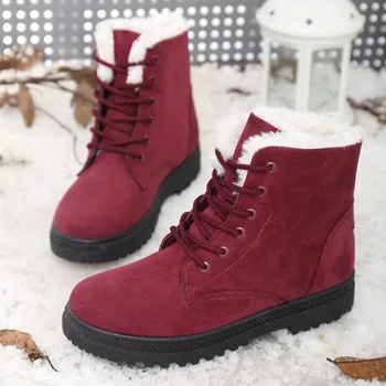 Kvinder støvler 2017 nye mode hæle sne støvler Plus velvet varm vinter kvinder ankel støvler til kvinder sko