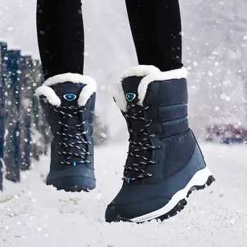Kvinder støvler 2017 vinter sko skridsikker vandtæt ankel sne støvler kvinder platform vinter sko med tyk pels, størrelse 35 - 41