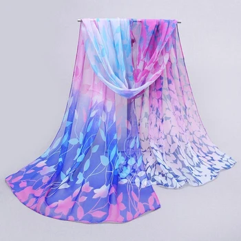 Kvinder tørklæde mode pashmina 2018 nye design lange sjal cape silke chiffon forfanget lyddæmper echarpes Tørklæder