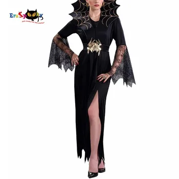 Kvinder Vampyr Kostume Pige Heksen Dress Voksen Gotiske Mørke Dronning Cosplay Spindelvæv Spider Fancy Kjole til Karneval, Halloween Kostume