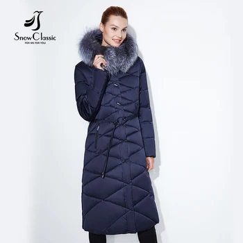 Kvinder vinter frakke jakke kvinder varm tyk parka ræv pels krave outwear mode luksus stor størrelse 5xl X-Lange Slanke Solid SnowClassic