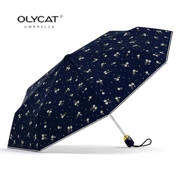 Kvinders Parasoller Automatisk Solcreme Anti UV-Blomster Mærke Paraply Regn Kvinder Olycat Parasol Kvindelige Folde Paraply Vindtæt