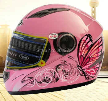 Kvinders pink butterfly fuld ansigtsmaske, Motorcykel hjelm, Turbo Motorcykel, motocross 827 knight Racing hjelme,Hot sell