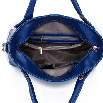 Kvinders tasker 4 stk/sæt 2018 foråret og sommeren pu læder kvinder taske tendens stor taske håndtaske ene skulder cross-body taske