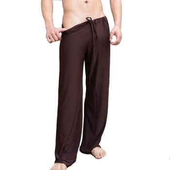 KWAN.Z pyjamas til mænd sexet uafgjort leggings komfortable hjem nattøj fritid brede fødder pyjamas mandlige sove bunden roupas