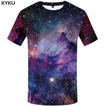 KYKU Mærke galaxy T-shirt Plads T-shirts sjove 3d-t-shirt 2017 hip hop herre tøj kina galaxy shirts kinesiske trykt tee