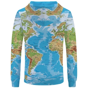 KYKU Mærke Verden Kort Sweatshirts Jorden Sweat shirt Sjove 3d-hoodies for Herre Tøj Mænd Cool Anime-Hoody Mand
