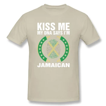 Kys Mig, Min DNA, der Siger, at jeg Er Jamaicanske T-Shirt Fingeraftryk Flag Mænd Team Tees Nye Voksne, der Kommer Tøj Fyre Tee Shirt Jamaica