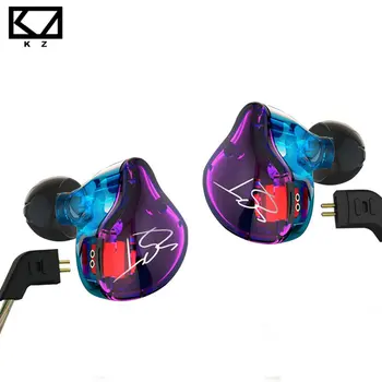 KZ ZST Farverige Balanced Armature Med Dynamiske In-ear Hovedtelefoner BA Driver støjreducerende Headset Med Mic Udskiftning af Kabel