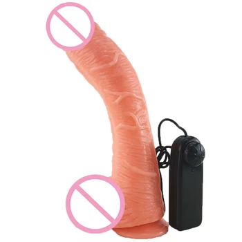 Kæmpe Dildo Vibrator for Kvinder , Længe Falske Penis for Kvinder Håndsex, Stor dildo med Kraftig sugekop, Sort Blød Pik