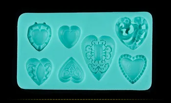 Kærlige hjerte form instant fondant silikone blonder skimmel kage form for bagning værktøjer kage udsmykning værktøjer D326