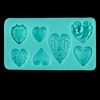 Kærlige hjerte form instant fondant silikone blonder skimmel kage form for bagning værktøjer kage udsmykning værktøjer D326
