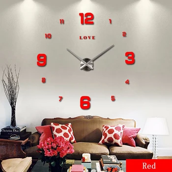 Kærlighed Breve arabisk Digital Wall Clock Akryl+EVR+Metal Spejl Stor Personlig Kvarts DIY Ur Hjem Indretning