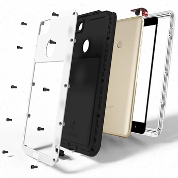 KÆRLIGHED MEI Aluminium Metal Tilfældet For Xiaomi Mi Max 2 Cover Rustning Stødsikker Vandtæt etui Til Xiaomi Mi Max2 Coque + Gorilla Glas