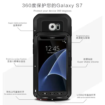KÆRLIGHED MEI Liv vandafvisende Metal Case til SAMSUNG Galaxy S3 S4 S5 S6 S7 Kant Plus S8 Plus Note 3 5 4 7 Edge A3 A5 A7 A9 Alpha