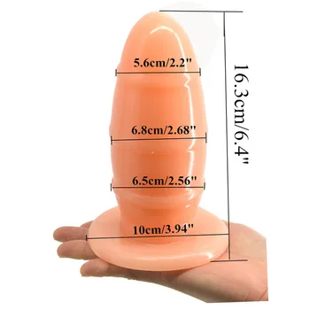 Kød/Sort stor anal plug med sugekop dilador anal expander dildo stor butt plugs anus dilator buttplug voksen sex legetøj