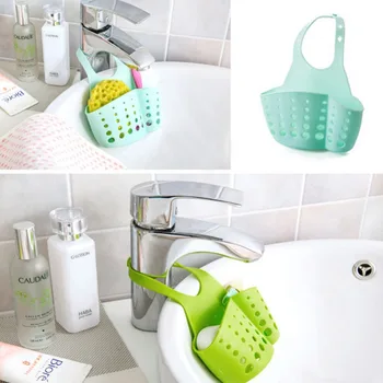 Køkken Badeværelse Vask Svampen Hængende PVC Reoler Rack Afløb Hane Opbevaring Spand Hylder Hængende Afløb BaBasket Badekar opbevaringspose