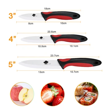 Køkken Keramiske Kniv Skrælle Nytte Udskæring kokkeknive 3 4 5 tommer Hvid Zirkonia Blade Frugt, Grøntsager Kniv Værktøjer Cutter Sæt