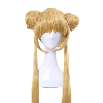 L-e-mail paryk Helt Nye Sailor Moon Cosplay Parykker Lange Blonde Parykker varmeandig Syntetisk Hår Perucas Cosplay Paryk