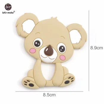 Lad os Gøre Baby Silikone Koala 10pc fødevaregodkendt Silikone Bidering Tilbehør Barneseng Toy DIY Sygepleje Halskæde Vedhæng