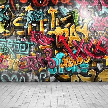Laeacco Grunge Graffiti Mur-Gulvtæppe Portræt Fotografering Baggrunde Vinyl Brugerdefinerede Problemfri Baggrunde, Rekvisitter Til Foto-Studio