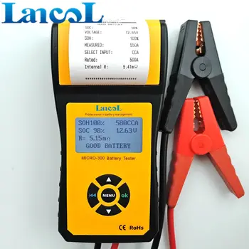LANCOL MIKRO-300 Digitalt Bilens Batteri Belastning Tester med Printeren, 12V Bil Diagnostisk Værktøj Batteri Kapacitet Checker