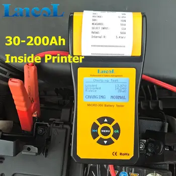 LANCOL MIKRO-300 Digitalt Bilens Batteri Belastning Tester med Printeren, 12V Bil Diagnostisk Værktøj Batteri Kapacitet Checker