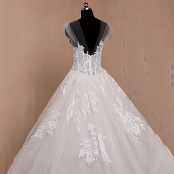 Lange halv ærme muslimske lace wedding dress høj kvalitet 2018 brud enkel brudekjole virkelige billede weddingdress vestido de noiva