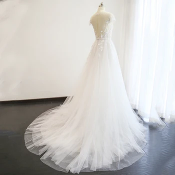 Lange halv ærmer lace wedding dress high-end 2018 brud enkel brudekjole virkelige billede weddingdress vestido de noiva boho havfrue