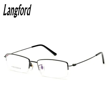 Langford optisk rammer mænd titanium guld brille tynd halv-rammer briller af enkle design almindelig virksomhed recept 8328