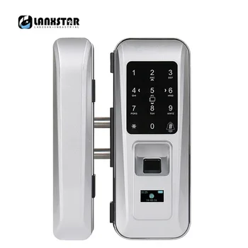 LANXSTAR Glas Door Lock Kontor Keyless Smart Fingeraftryk Lås Touch Tastatur Smart-Kort, Fjernbetjening Intelligent dørlås