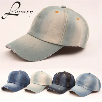Lanxxy Denim Hætte Mænd og Kvinder Jeans Farve Mode Baseball Caps Vintage Hat solhatte 4 Farver for at Vælge