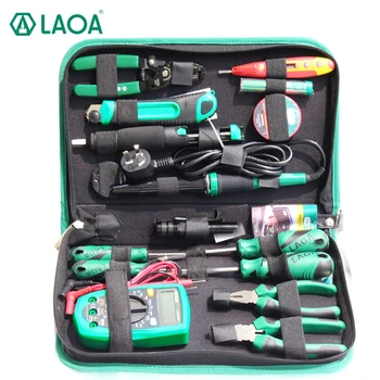 LAOA 16PCS Elektrisk loddekolbe Multimeter Telekommunikation Reparation Værktøj Skruetrækker, hobbykniv en Tang til at Håndtere Værktøjer