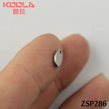Laser gravering LOGO 7.9x5.2x1mm Elliptisk glat rustfrit stål tag halskæde etiketter 200-500pcs/masse smykker del ZSP286