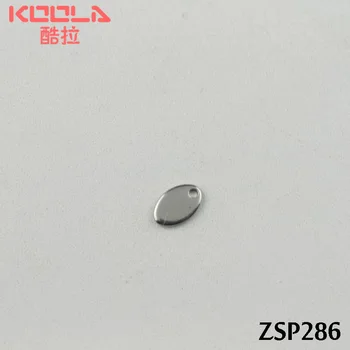 Laser gravering LOGO 7.9x5.2x1mm Elliptisk glat rustfrit stål tag halskæde etiketter 200-500pcs/masse smykker del ZSP286