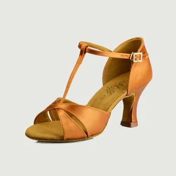 Latin dance sko kvinde Salsa BD 2358 Importeret Skinnende satin blændende Ægte Læder såler slid-resistente, non-slip Dyb hud Hot