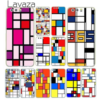 Lavaza mondrian mondrian kunst fashion Hard Cover Case til Huawei P10 P9 Lite Plus P8 P7 G7 Ære 8 Lite 7 6 4C 4X Coque Shell